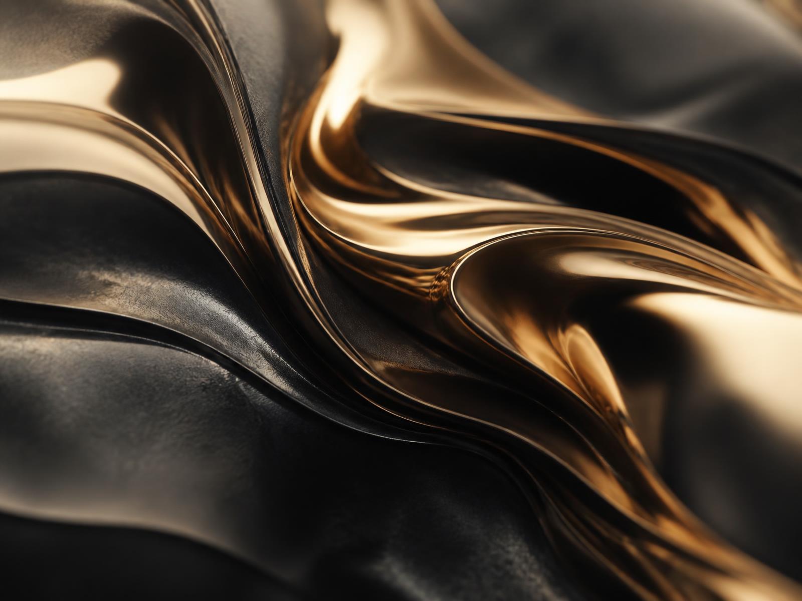 Liquid gold and obsidian abstract texture
